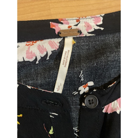 Free People 'Greatest Day' Mini Dress Smocked Waist Black Floral Size Small - Picture 10 of 12